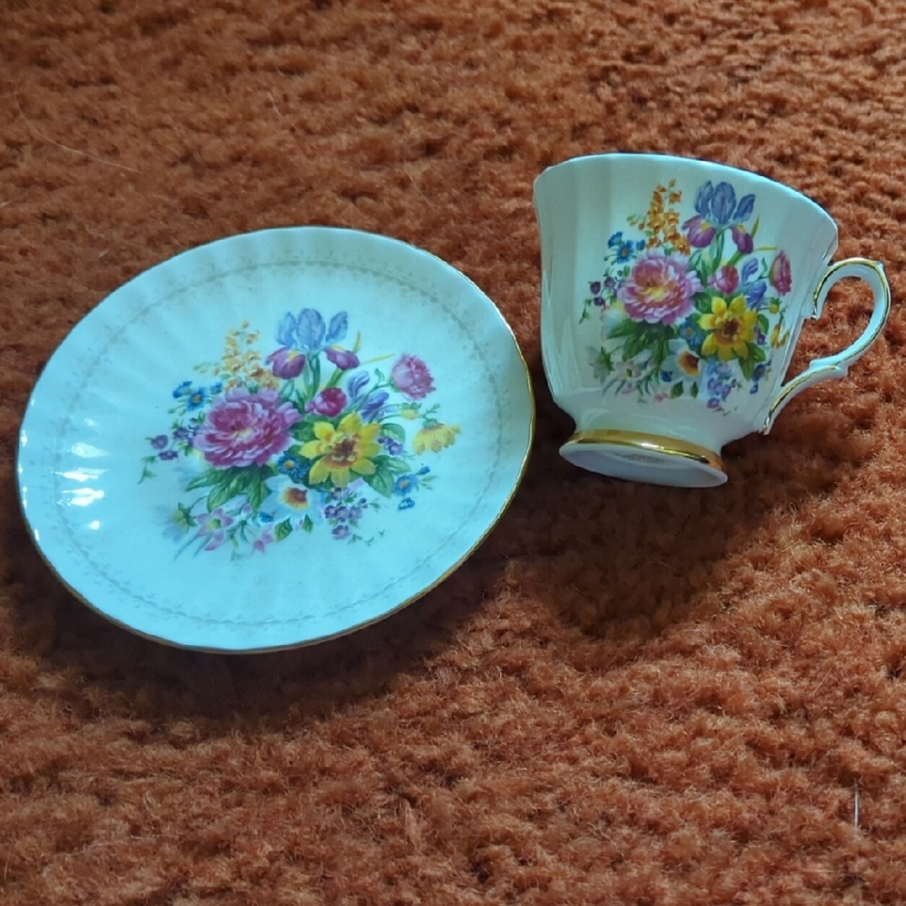 Floral Teacup and Saucer Set